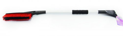 Щетка со скребком для удаления снега и льда с мягкой ручкой 90 см